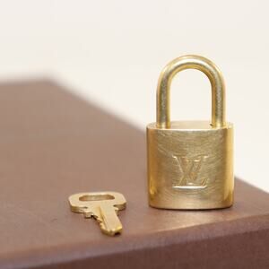 Louis Vuitton Brass Padlock & Key Set #338 Made in France